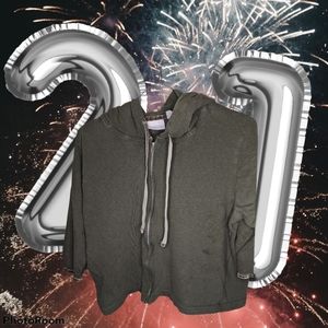 North west Blue olive green velvet trimmed jacket